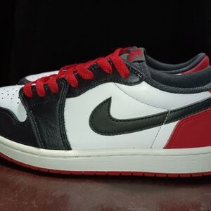 Nike Black and Red Air Jordan 1 Sneakers